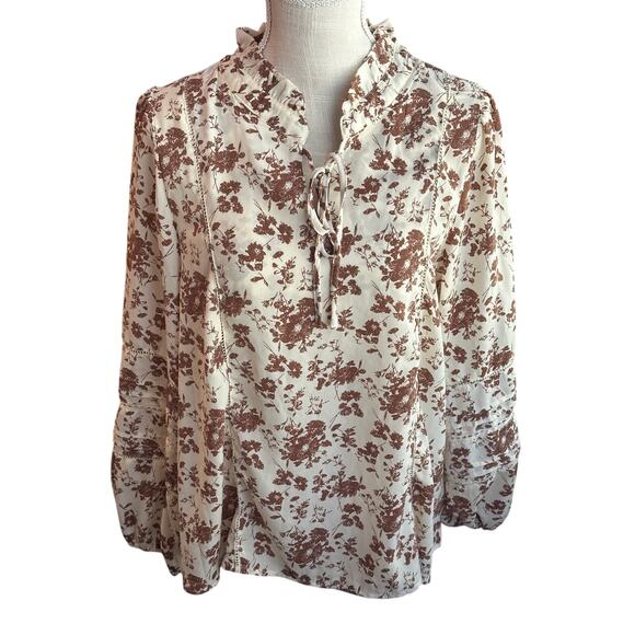 Polagram Floral Print Blouse Size Medium - Picture 1 of 6